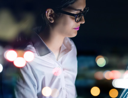 Woman working on computer Woman working on computer