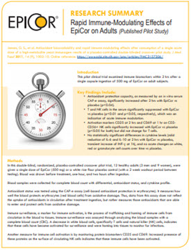 EpiCor Research Study - Rapid Immune-Modulating Effects of EpiCor on Adults EpiCor Research Study - Rapid Immune-Modulating Effects of EpiCor on Adults