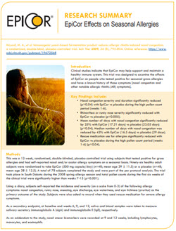 EpiCor Research Study - Effects on Seasonal Allergies EpiCor Research Study - Effects on Seasonal Allergies