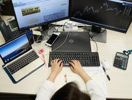 woman working on computer  woman working on computer