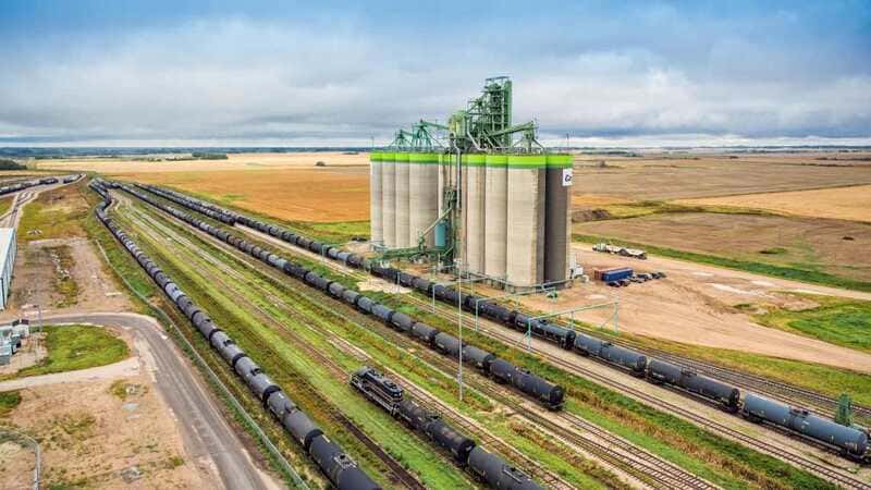Railway near a Cargill facility - agriculture and transportation Railway near a Cargill facility - agriculture and transportation