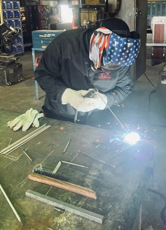A Cargill intern welding A Cargill intern welding