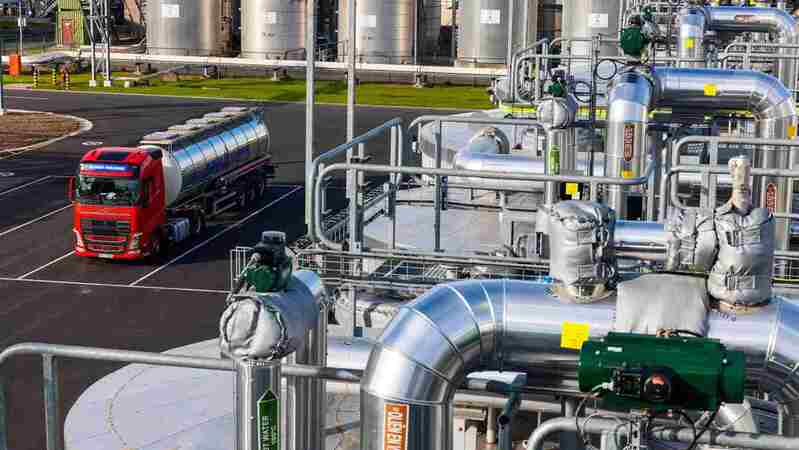 truck parks next to Cargill’s advanced biodiesel facility in Ghent, Belgium.   truck parks next to Cargill’s advanced biodiesel facility in Ghent, Belgium.