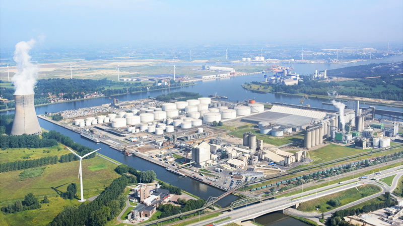 An aerial view of Cargill’s biodiesel plant in Ghent, Belgium.