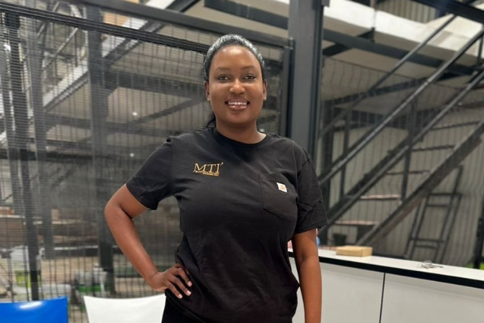 woman at MTI plant woman at MTI plant